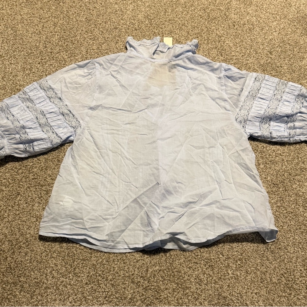 Aerie Short Sleeve Ruffle Blouse - Picture 5 of 7